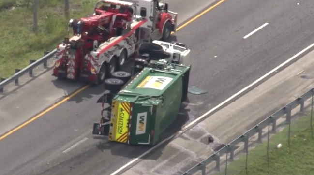 Waste Management dump truck overturns on NB Turnpike in Davie; exit towards I-595, SR 84, US 441 closed — Coconut Creek Community news